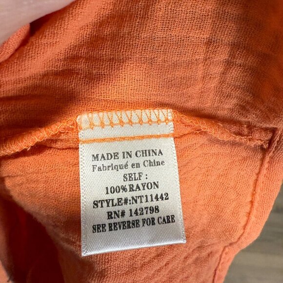 NWT Gauzy Papaya Babydoll Top, Medium - Picture 7 of 9
